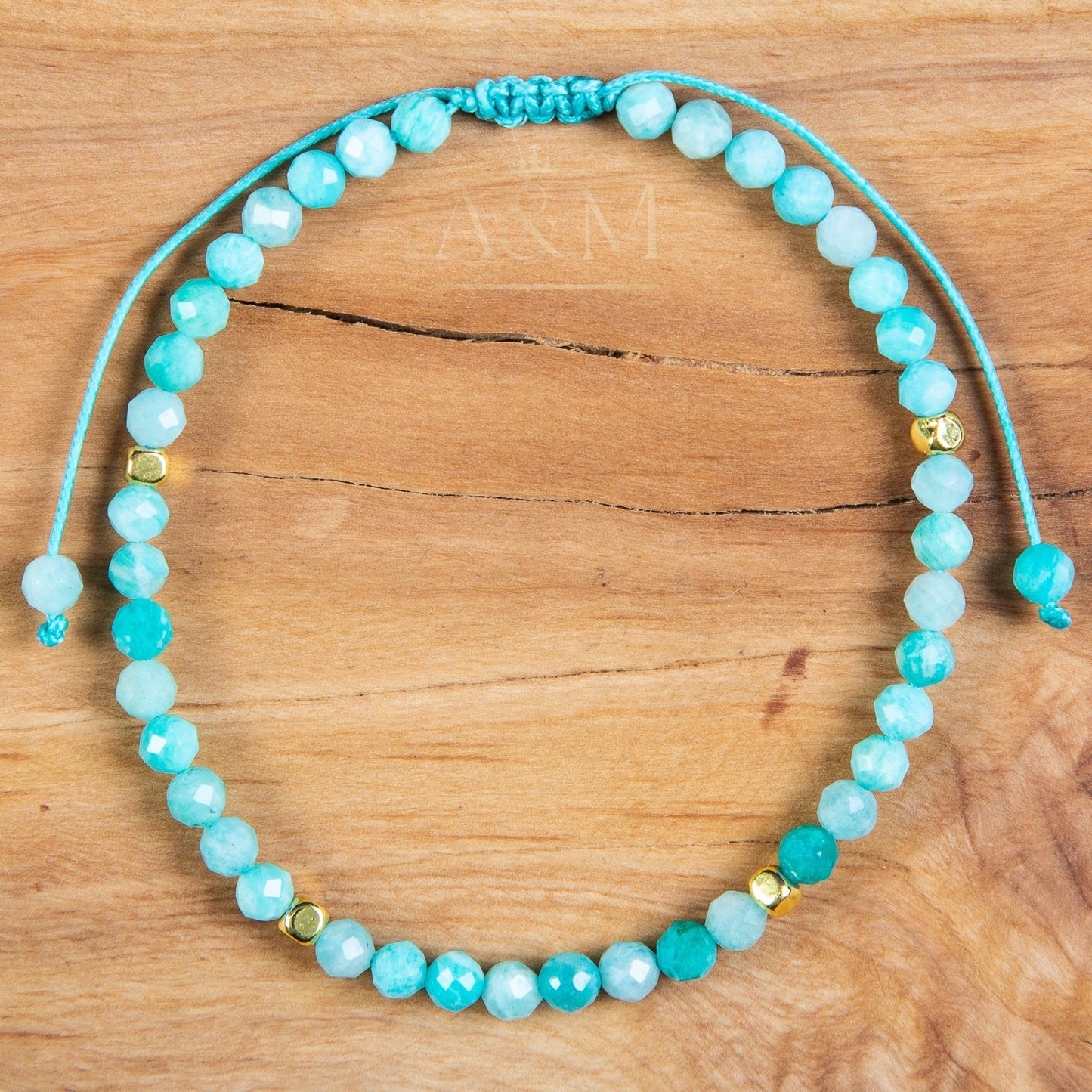 Dainty Amazonite Beaded Bracelet - Adjustable Minimalist Gemstone Jewelry for Women - Simple Boho Baby Blue Bracelet Gift