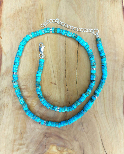 Turquoise Jasper Choker Necklace | Tiny Blue Beaded Jewelry | Natural Stone Seed Beads Collar | Perfect Valentine's Day Gift for Her