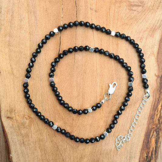 Black Tourmaline jewelry, Choker Necklace,  Tourmaline necklace, Black beaded necklace, Bohemian necklace, Minimalist Choker Necklace, Women