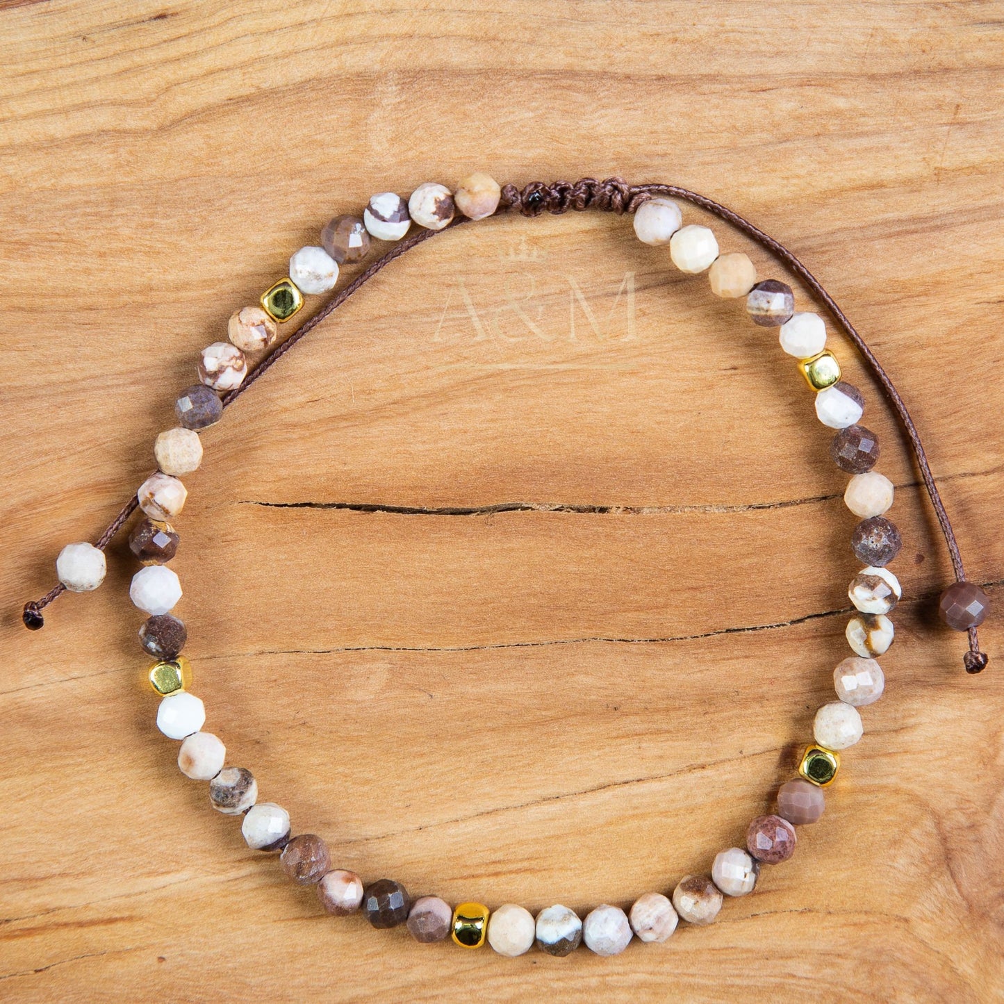 Australian Zebra Jasper Bracelet - Adjustable Minimalist Jewelry for Women, Unique Beaded Gemstone Bracelet, Dainty Tibetan Jasper Gift