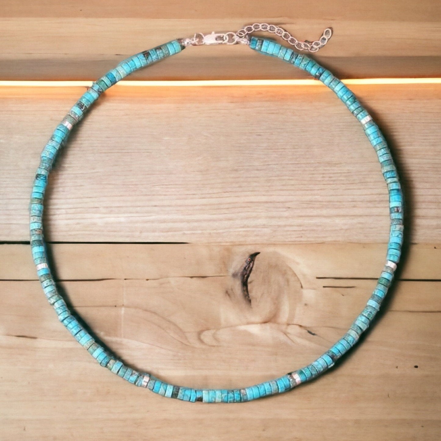 Turquoise Jasper Choker Necklace | Tiny Blue Beaded Jewelry | Natural Stone Seed Beads Collar | Perfect Valentine's Day Gift for Her