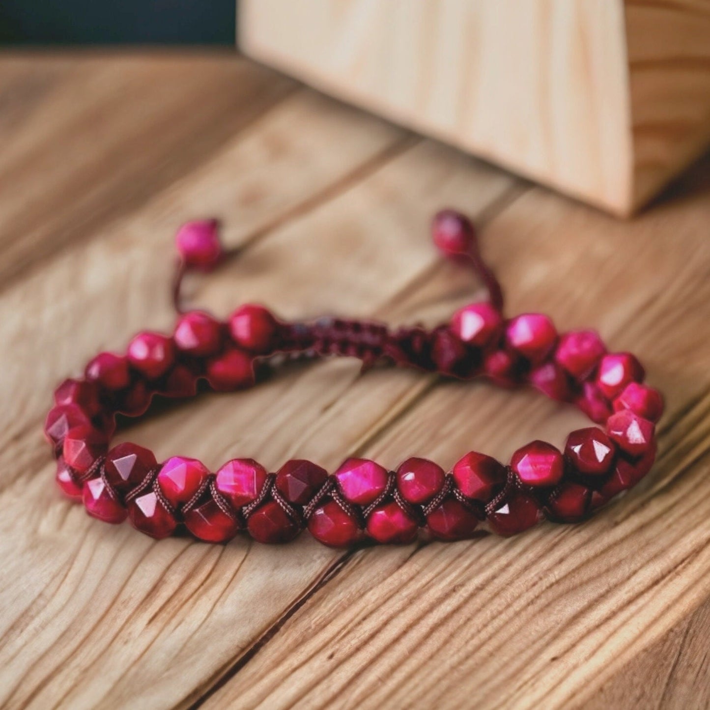 Rose Pink Tiger Eye Beaded Bracelet | Bohemian Healing Jewelry | Student Talisman | Handmade Bracelet | Handmade in the UK | Christmas Gift