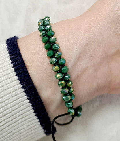 Vibrant Synthetic Malachite Bracelet - Teardrop Charm Beaded Jewellery, Bold Green Gift for Women & Girls, Stylish Minimalist Design