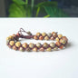 Picasso Jasper Faceted Beaded Adjustable Bracelet - Unique Gemstone Jewelry, Boho Chic, Handmade Christmas Gift for Him or Her - Earth-tone