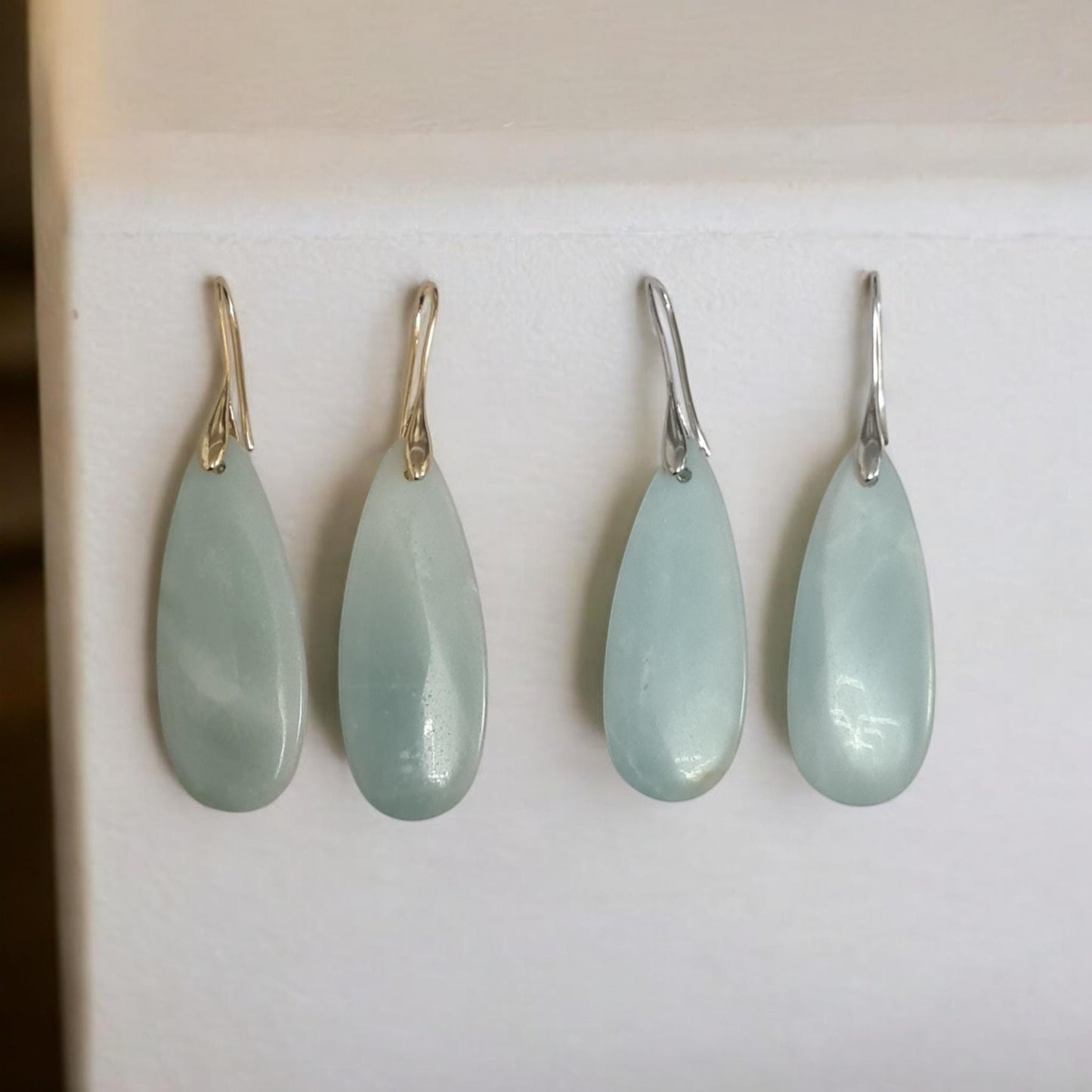 Teardrop Amazonite Earrings Gold plated Silver plated Sky blue Wedding earrings Engagement /jewellery Christmas Gift Amazonite Jewellery UK