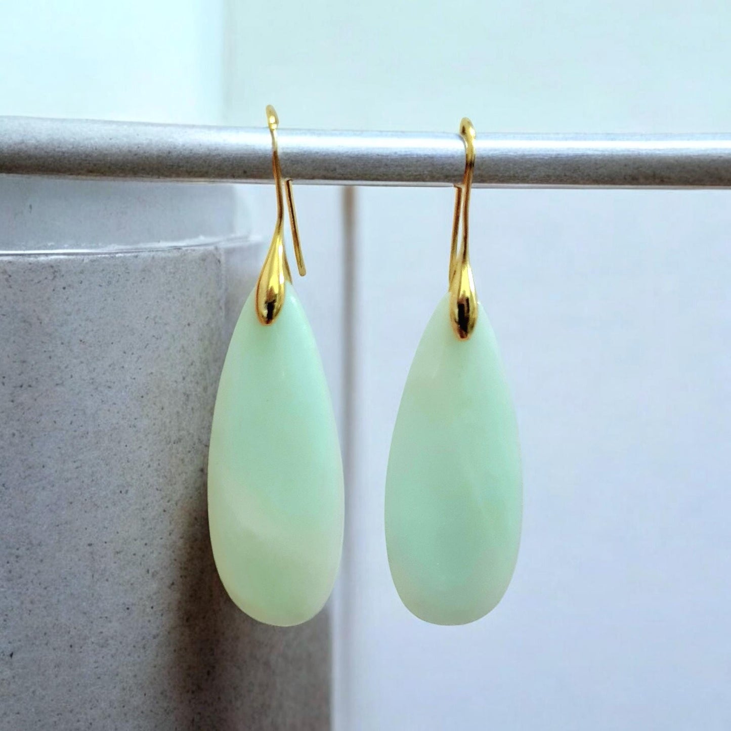 Teardrop Amazonite Earrings Gold plated Silver plated Sky blue Wedding earrings Engagement /jewellery Christmas Gift Amazonite Jewellery UK