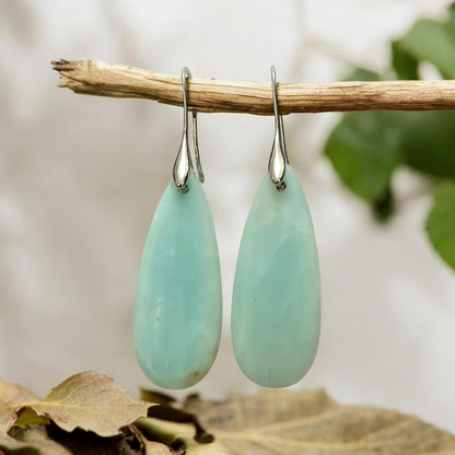 Teardrop Amazonite Earrings Gold plated Silver plated Sky blue Wedding earrings Engagement /jewellery Christmas Gift Amazonite Jewellery UK