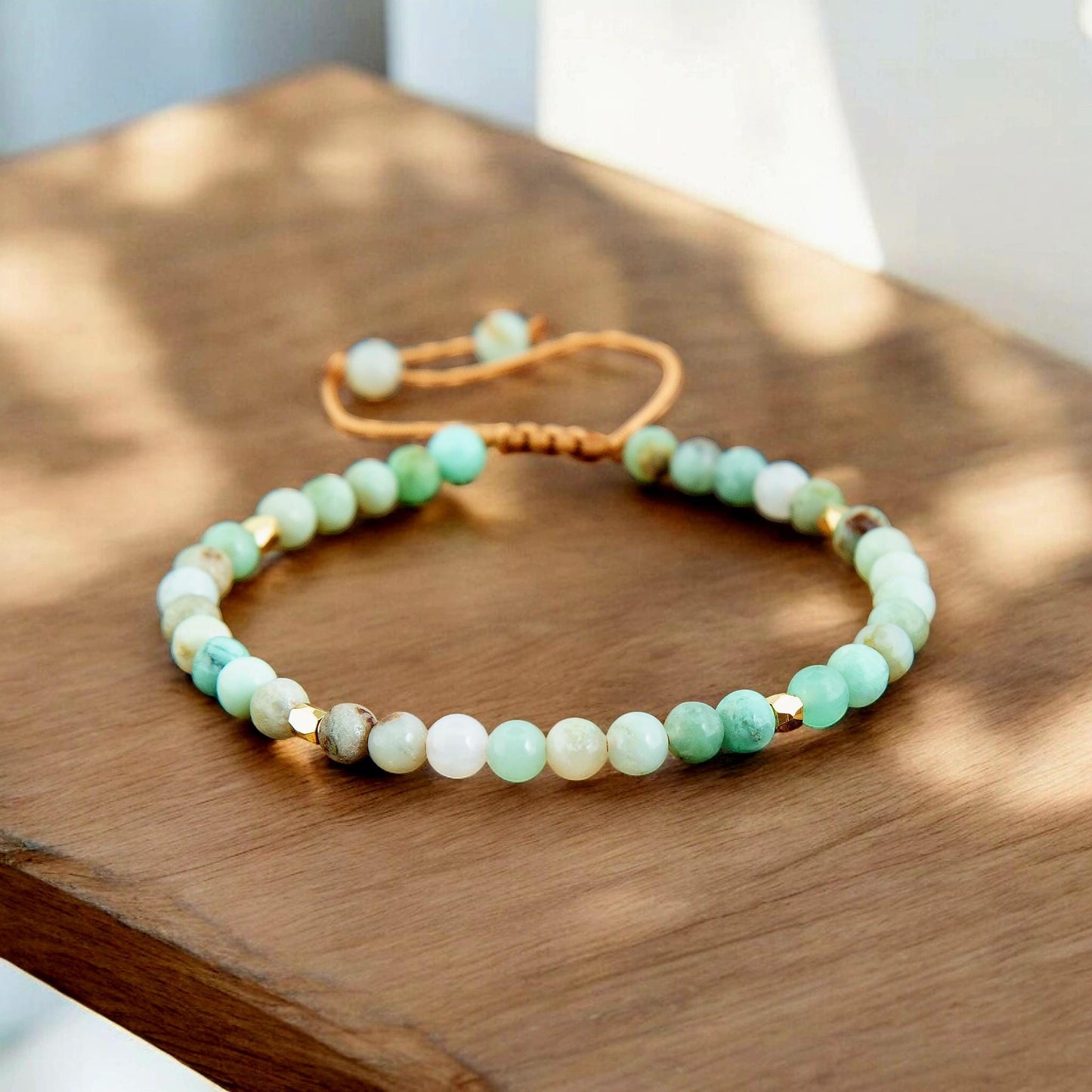 Australian Jade Minimalist Bracelet - 4mm Beads, Adjustable Dainty Gemstone Bracelet, Bohemian Beaded Jewelry, Handmade Gift for Women - UK