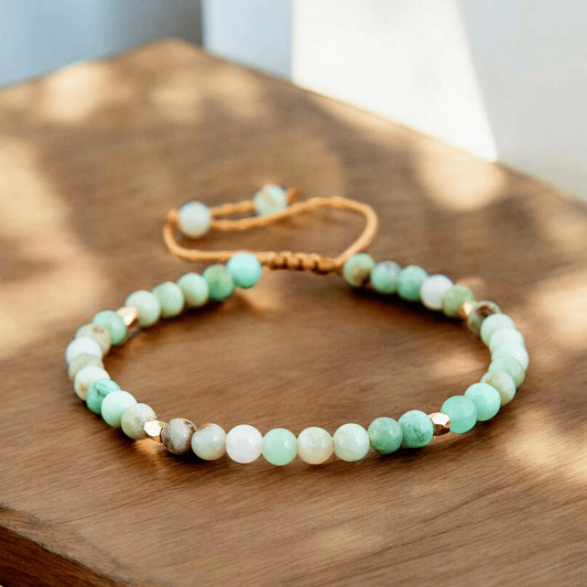 Australian Jade Minimalist Bracelet - 4mm Beads, Adjustable Dainty Gemstone Bracelet, Bohemian Beaded Jewelry, Handmade Gift for Women - UK