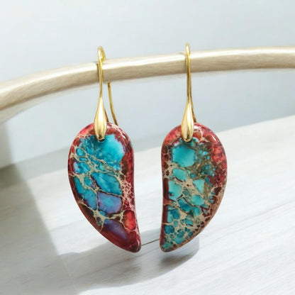 Wing Shape Earrings Dangle Earring Party Earring Gold Silver Earrings Anniversary Jewellery Angle Wings Earrings Bohemian Earring Red Stone