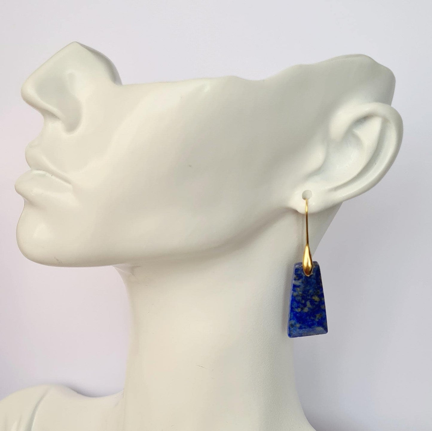 Lapis Lazuli Earrings, Gold plated Silver plated, Navy Blue earrings, Engagement /jewellery Birtyday Gift, Gemstone Jewellery, Healing Gem